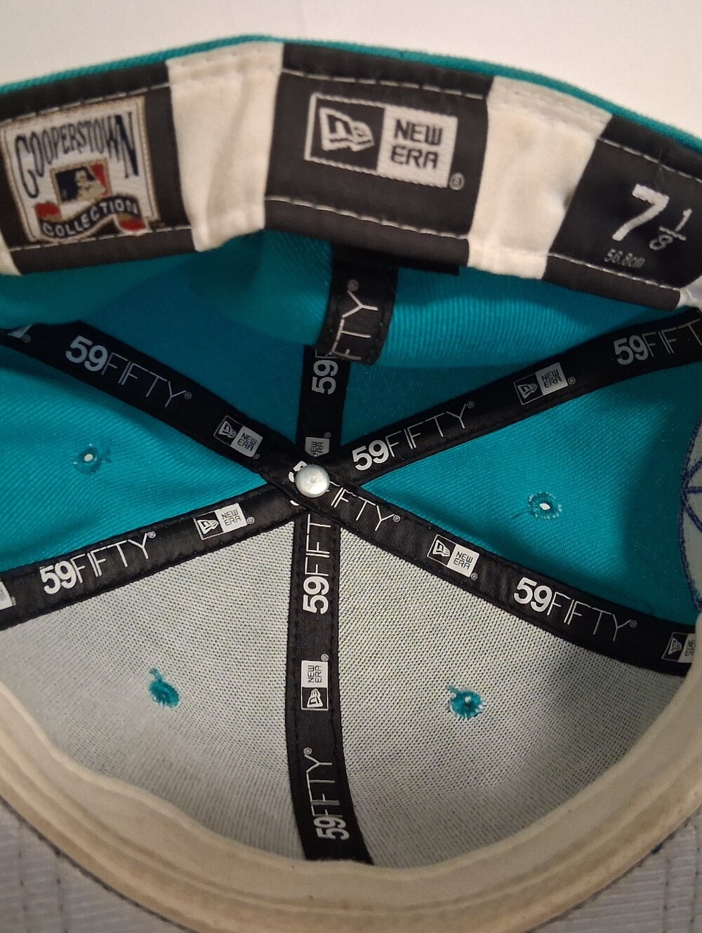 Cooperstown Collection MLB Tampa Bay Rays Teal and Navy Hat, Embroidered Logo - Picture 5 of 5